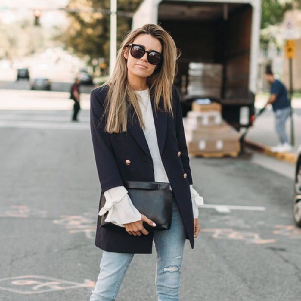 NWT Double Breasted 3/4 sleeve long line Blazer